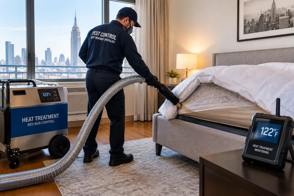 Heat treatment for bed bugs in a New York City apartment